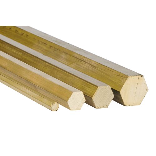 Brass hexagon Ø5mm-40mm 6-sided 2.0401 CuZn33Pb3 Ms58 solid material Evek GmbH - 1