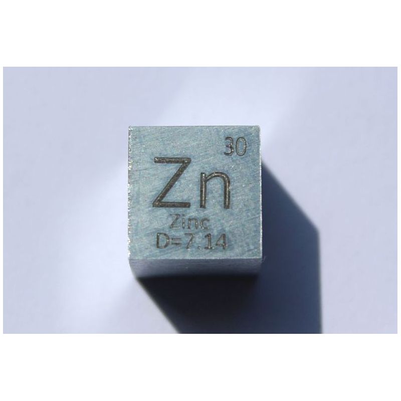 Zinc metal cube Zn 10x10mm polished 99.99% purity cube