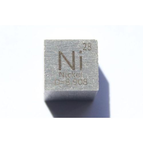 Nickel metal cube 10x10mm polished 99.6% purity cube