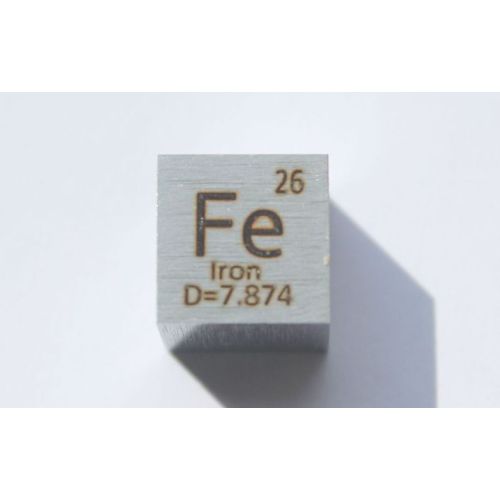 Iron Fe metal cube 10x10mm polished 99.99% purity cube
