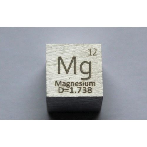 Magnesium Mg metal cube 10x10mm polished 99.95% purity cube