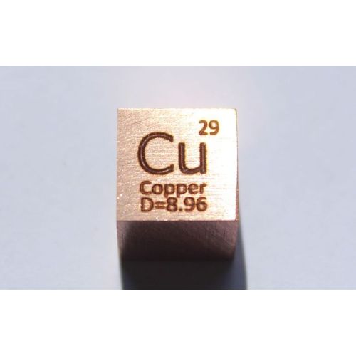 Copper Cu metal cube 10x10mm polished 99.95% purity cube