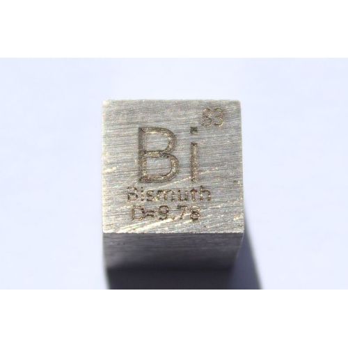 Bismuth bi-metal cube 10x10mm polished 99.99% purity cube