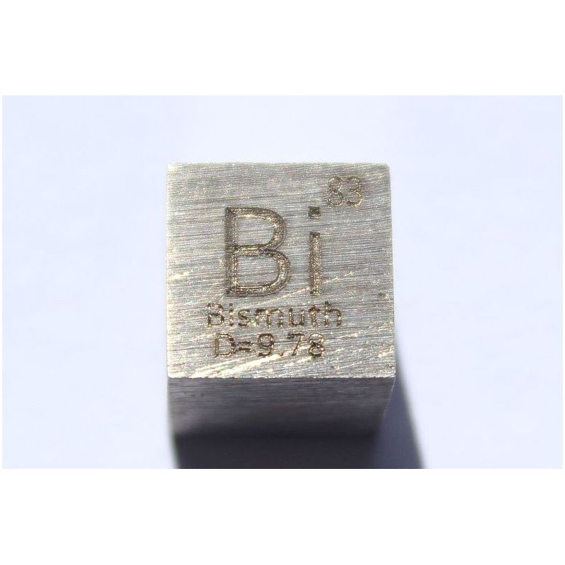 Bismuth bi-metal cube 10x10mm polished 99.99% purity cube