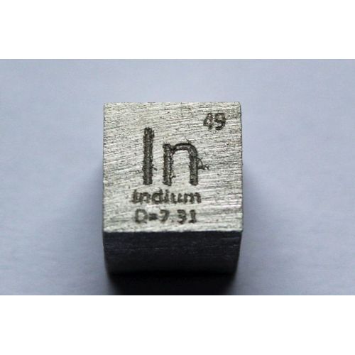 Indium In metal cube 10x10mm polished 99.995% purity cube