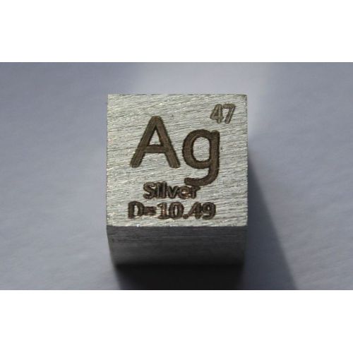 Silver Ag metal cube 10x10mm polished 99,99% purity cube