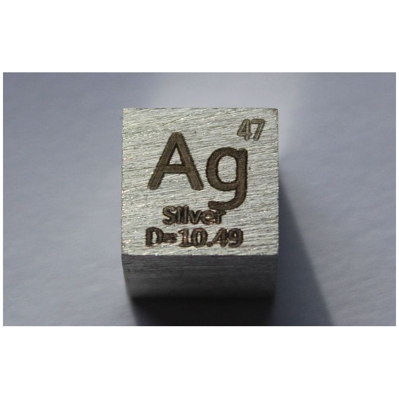 Silver Ag metal cube 10x10mm polished 99,99% purity cube