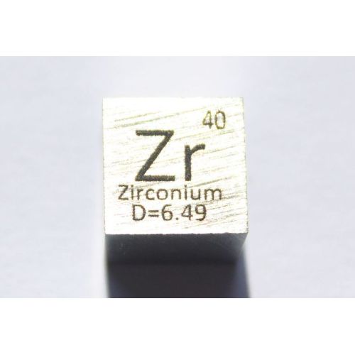 Zirconium Zr metal cube 10x10mm polished 99,2% purity cube