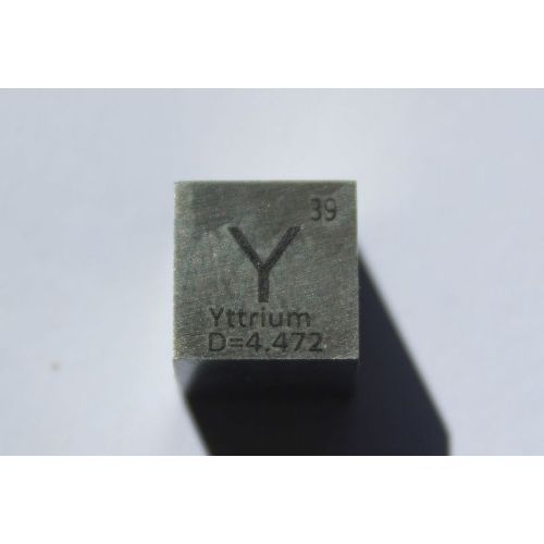 Yttrium Y metal cube 10x10mm polished 99.9% purity cube